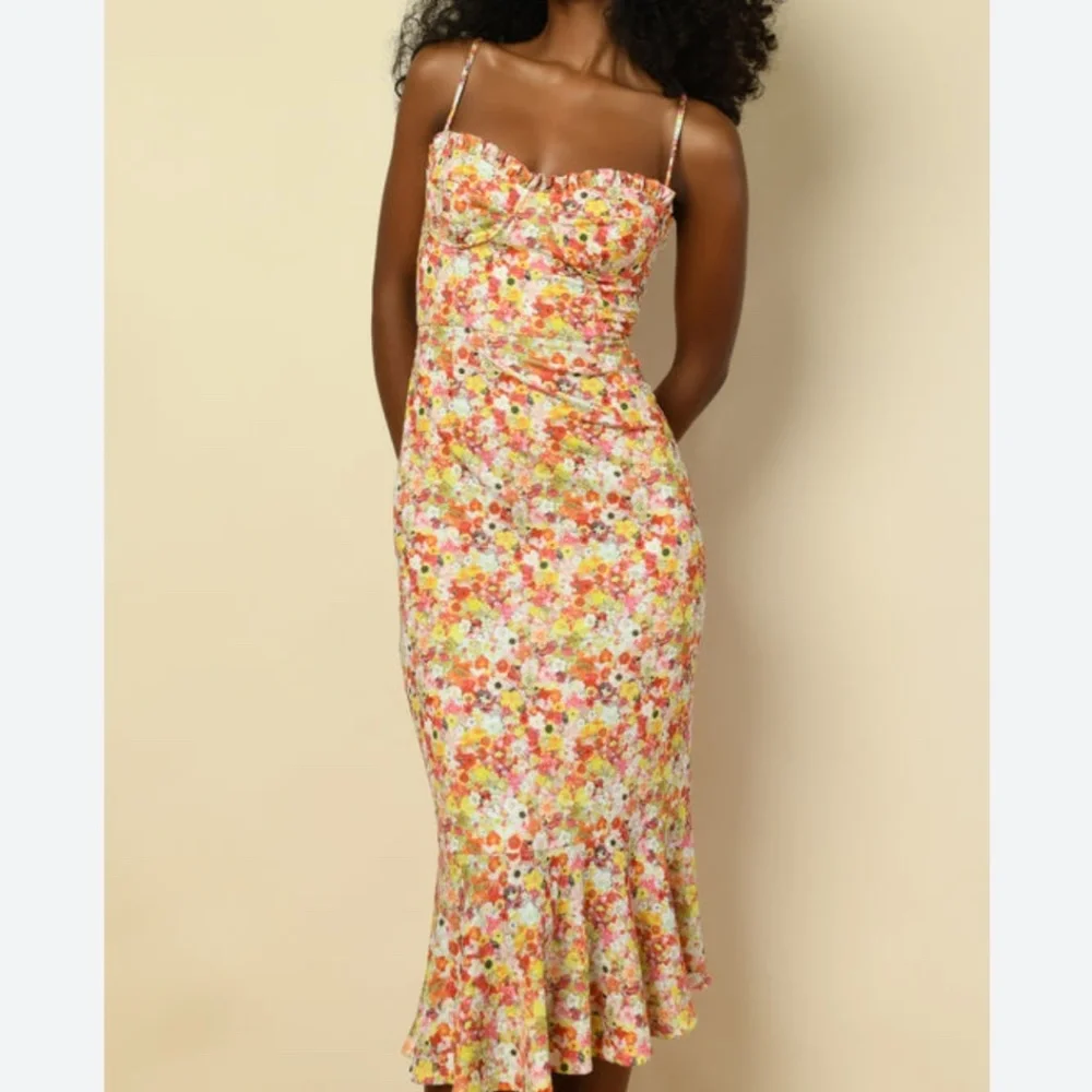 Hutch Bustier Midi Dress Ditsy Floral - Picture 1 of 3